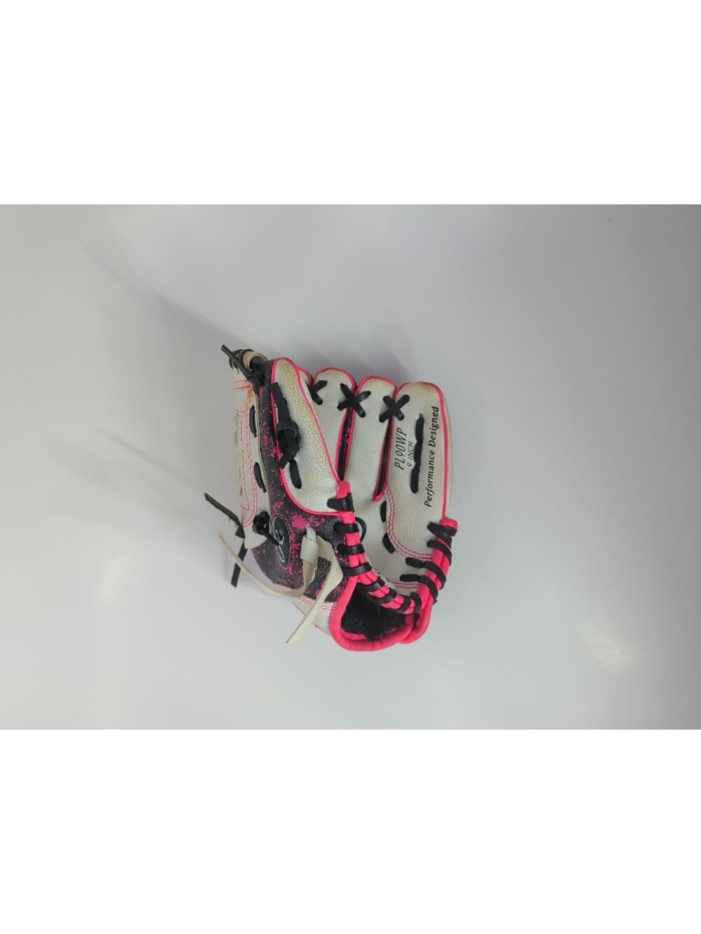 Rawlings Player Series PL90WP 9 Inch Softball Glove White Pink Black Basket Web